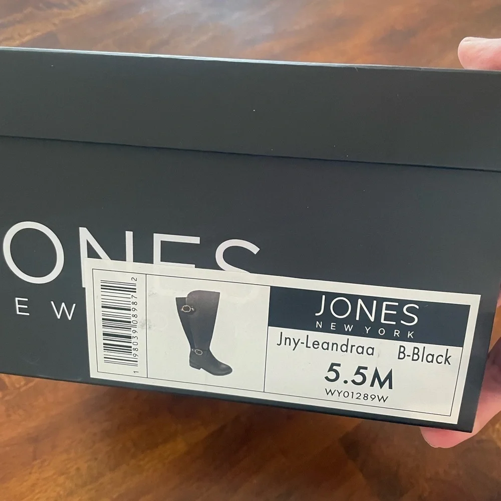 Jones New York Leandraa Black Knee High Boots 5.5M NIB